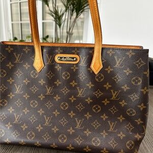 Louis Vuitton Brown Monogram Tote with Tan Handles